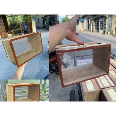 Hộp nuôi dế cao cấp gỗ 18x18,5x29cm - Chuồng sâu, cào cào đa năng, đựng thức ăn chim cảnh, 78.925₫