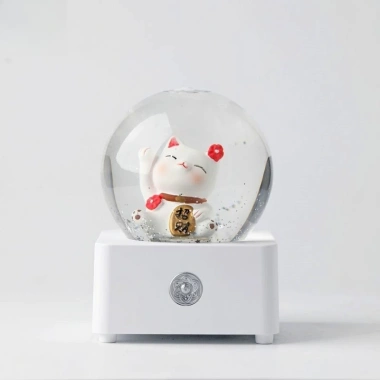 Hộp phát nhạc quả cầu pha lê phun tuyết kim sa - Quà sinh nhật bạn gái đồng nghiệp 9