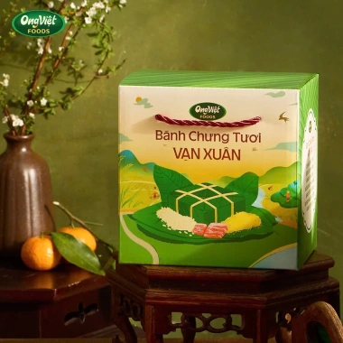 Hộp Quà 2 Bánh Chưng Tươi Vạn Xuân 800g - ONG VIỆT FOODS - Không Chất Bảo Quản, Ăn Liền - Giá ưu đãi 356.400 VND