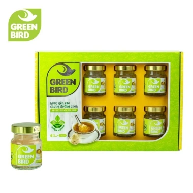 Hộp quà 6 hũ nước yến sào Green Bird chưng đường phèn 72g túi xách sang trọng giá ưu đãi