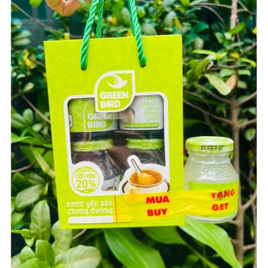 Hộp quà 6 hũ nước yến sào Green Bird chưng đường phèn 72g túi xách sang trọng giá ưu đãi
