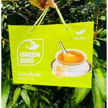 Hộp quà 6 hũ nước yến sào Green Bird chưng đường phèn 72g túi xách sang trọng giá ưu đãi