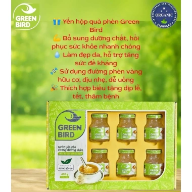 Hộp quà 6 hủ Yến sào hữu cơ chưng đường phèn và túi xách Giá ưu đãi 137.000 VND