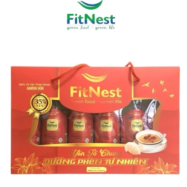 Hộp Quà 6 Lọ Fitnest Yến Chưng Đường Phèn 35% Yến 150ml - Hỗ Trợ Sức Khỏe