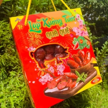 Hộp Quà Biếu Tết 1kg Lạp Xưởng - Thiết Kế Sang Trọng, Thân Thiện Môi Trường, 19.000đ