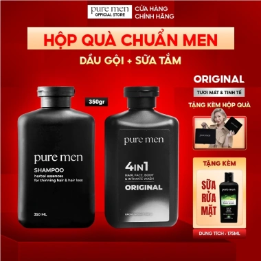 Hộp Quà Chuẩn Men Dầu Gội và Sữa Tắm 4in1 Pure Men Natural Vegan 350ml - Giá chỉ 99.000 VND 4