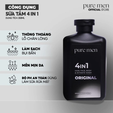 Hộp Quà Chuẩn Men Dầu Gội và Sữa Tắm 4in1 Pure Men Natural Vegan 350ml - Giá chỉ 99.000 VND 6