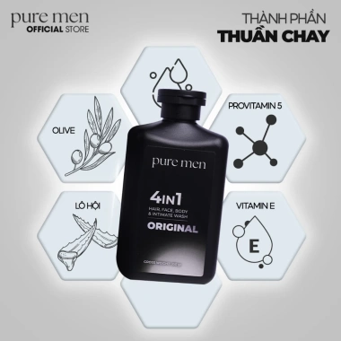 Hộp Quà Chuẩn Men Dầu Gội và Sữa Tắm 4in1 Pure Men Natural Vegan 350ml - Giá chỉ 99.000 VND 7