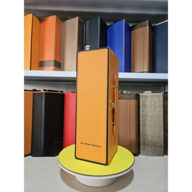 Hộp quà đựng rượu vang da màu cam H1-13 - Sang trọng, giá ưu đãi 150.000₫ 3
