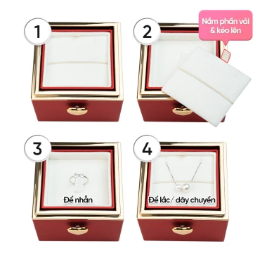 Hộp Quà Hoa Hồng Sáp Lễ Tình Nhân Xoay Bất Ngờ HGJG - Trang Sức Nhẫn & Dây Chuyền, Chỉ 142k