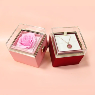 Hộp Quà Hoa Hồng Sáp Lễ Tình Nhân Xoay Bất Ngờ HGJG - Trang Sức Nhẫn & Dây Chuyền, Chỉ 142k