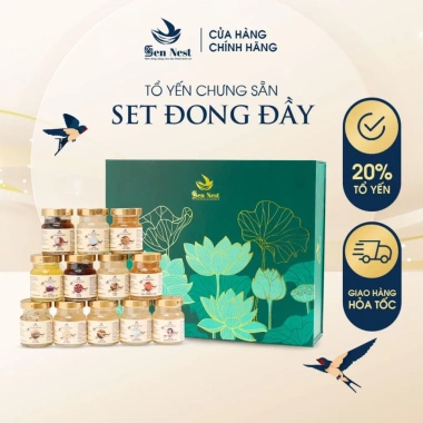 Hộp Quà Hũ Yến Sào Khánh Hòa Thượng Hạng Sen Nest - Tiệt Trùng, Loại Bỏ Vi Khuẩn, Giá Ưu Đãi 320.000₫