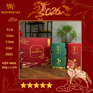 Hộp Quà Nõn Tôm Đặc Biệt 400g - Quà Biếu Cao Cấp, Trà Thái Nguyên, Tặng Sếp & Đối Tác Tết, Giá ưu đãi 262k