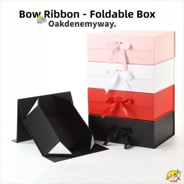 Hộp quà OAKDENEMYWAY cỡ lớn, ruy băng gấp một mảnh, màu thời trang cho Valentine - 126,390₫