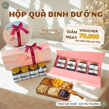 Hộp Quà Pháo Hoa Tết NutriHealth Set Quà Bính Ngọ Sang Trọng Hạt Dinh Dưỡng Ý Nghĩa