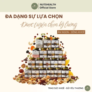 Hộp Quà Pháo Hoa Tết NutriHealth Set Quà Bính Ngọ Sang Trọng Hạt Dinh Dưỡng Ý Nghĩa
