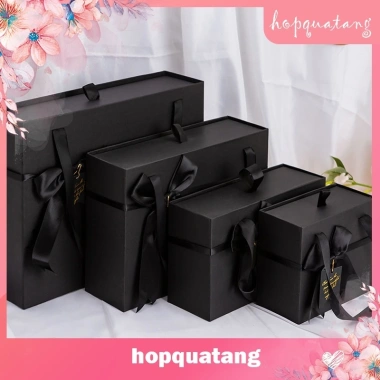 Hộp Quà Sinh Nhật Đen Gắn Nơ Quai Xách Đựng Quà Tặng Người Yêu Bạn Thân 53.999₫ 3
