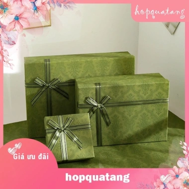 Hộp Quà Sinh Nhật Màu Xanh Cốm - Cứng Cáp, Hoa Văn Sang Trọng, Giá 34.000đ