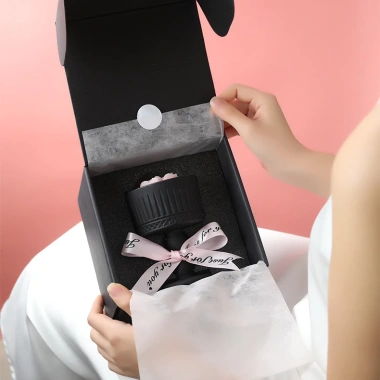 Hộp quà tặng nến thơm hoa hồng đen - Đóng ruy băng, người yêu KILIG CHARM KS11 6