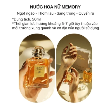 Hộp quà tặng Nước hoa nữ Memory 50ml - Thơm lâu, ngọt ngào, sang trọng, tươi mát, quyến rũ, giá ưu đãi 123k