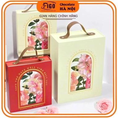 Hộp Quà Tặng Sinh Nhật và Valentine 30x20x11cm - Giấy Rơm Sang Trọng Kèm Túi Giấy