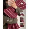 Hộp quà tặng thiệp viết tay Gối lạt twill linen kẻ sọc quà Valentine Tết