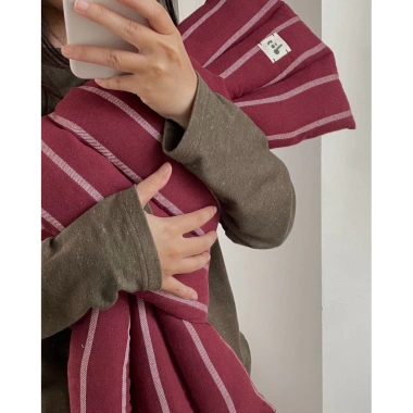 Hộp quà tặng thiệp viết tay Gối lạt twill linen kẻ sọc quà Valentine Tết