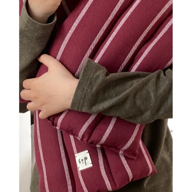 Hộp quà tặng thiệp viết tay Gối lạt twill linen kẻ sọc quà Valentine Tết