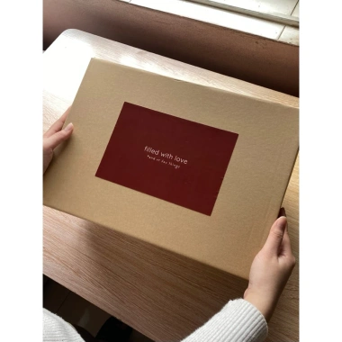 Hộp quà tặng thiệp viết tay Gối lạt twill linen kẻ sọc quà Valentine Tết