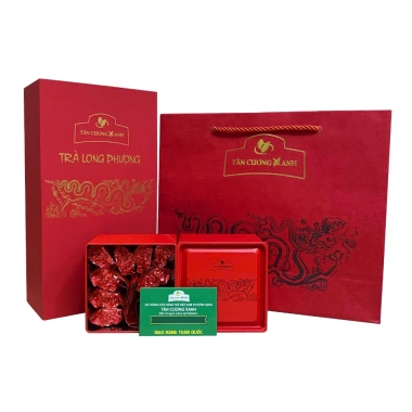 Hộp Quà Tặng Trà Tân Cương & Ô Long Long Phượng 200g - Cao Cấp, Túi Xách, 430k 7