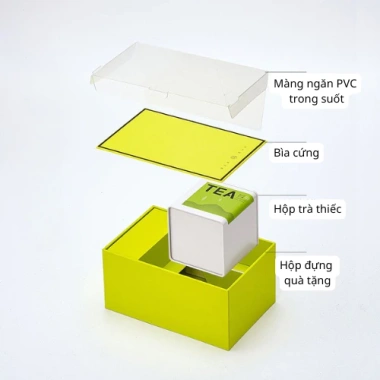 Hộp quà tặng trà Tết 2.026 bằng thiếc kèm túi xách - HVL TEA, giảm còn 170.000đ