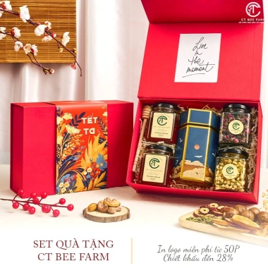Hộp quà Tết 2.026 CT Bee Farm G395 Trái cây sấy, hạt dinh dưỡng, trà Oolong 569.000₫ 5