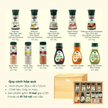 Hộp quà Tết 2.026 gia vị Dh Foods - Quà biếu tặng người thân, bạn bè dịp lễ