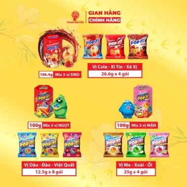 Hộp Quà Tết 2.026 Kẹo Dẻo Thiên Thạch POPIT Phạm Nguyên Mix Vị 100g - 38.000₫ 5