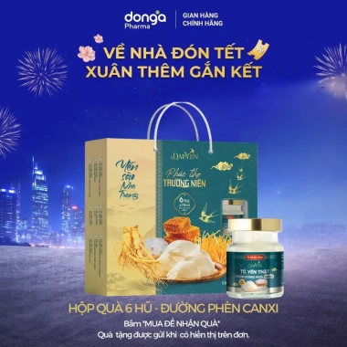 Hộp quà Tết 6 hũ Yến sào Nha Trang 70ml - Tổ yến DAPYEN 30% thật, bồi bổ sức khỏe 6