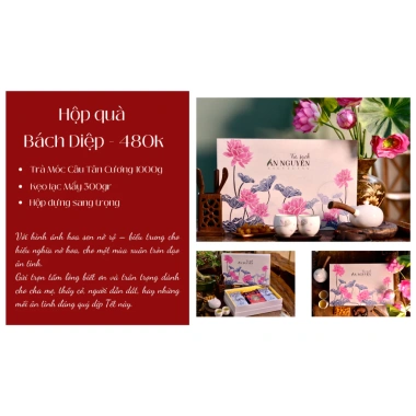 Hộp quà tết Bính Ngọ 2.026 kẹo lạc, long nhãn, trà móc câu, tặng túi đựng – 240.000₫