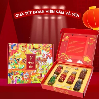 Hộp Quà Tết Đoàn Viên Hồng Đẳng Sâm Mật Ong Yến Sào Tiệt Trùng Sẵn Sàng 560.000đ