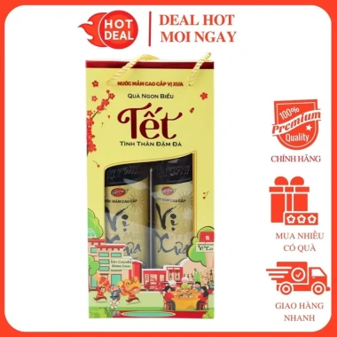 Hộp Quà Tết Gia Vị Nước Mắm Barona Vi Xua Premium 40N - 2 chai 500ml, Giá ưu đãi 295k