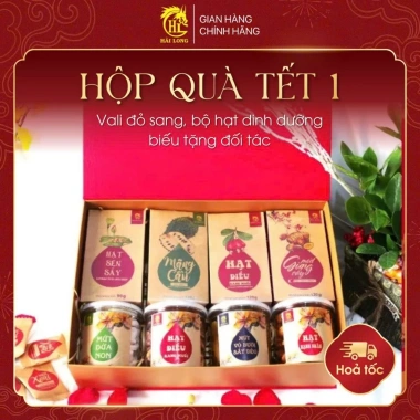 Hộp quà Tết Hải Long Set 1 vali – Bộ hạt dinh dưỡng tặng đối tác, chỉ 877.800₫