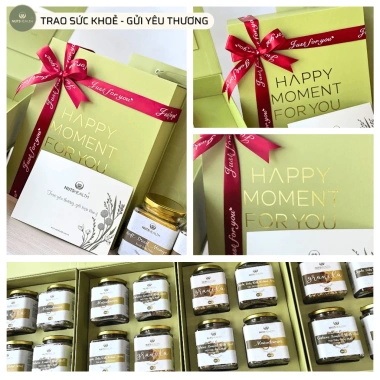 Hộp Quà Tết NUTSHEALTH 4 Hũ Hạt & Trái Cây Sấy - Quà Doanh Nghiệp Giá 663k
