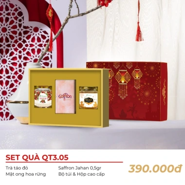 Hộp quà Tết saffron Jahan kèm trà & mật ong - Ưu đãi 390.000 cho QT3.05 2