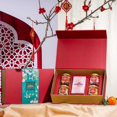 Hộp quà Tết sang trọng Saffron Jahan - 5 sản phẩm cao cấp, giá ưu đãi 775.000 VNĐ