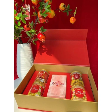 Hộp quà Tết sang trọng Saffron Jahan - 5 sản phẩm cao cấp, giá ưu đãi 775.000 VNĐ