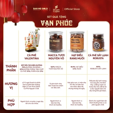Hộp Quà Tết Vạn Phúc - Cà Phê Cao Cấp Ban Me Gold Giới Hạn, Tặng Túi 320k 8 Hộp Quà Tết Vạn Phúc - Cà Phê Cao Cấp Ban Me Gold Giới Hạn, Tặng Túi 320k 8