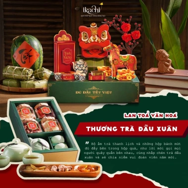 Hộp Quà Tết Xanh IKACHI KHAI XUÂN PHÚ QUÝ - Combo Quà Tặng Ý Nghĩa 2.026 Giá 819,000 VND 2