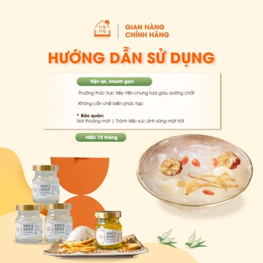 Hộp quà Tết Yến Chưng Sẵn Tiệt Trùng NANA FARM 10 Hũ 70ml - Nguyên Chất 40% Nhiều Vị, Giá 420.000đ