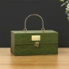 Hộp Quà Thượng Uyển Xanh Rêu Họa Tiết Gấm Dập Nổi 25x14x12.3cm Giá Ưu Đãi 130k 3