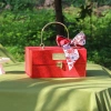 Hộp Quà Thượng Uyển Xanh Rêu Họa Tiết Gấm Dập Nổi 25x14x12.3cm Giá Ưu Đãi 130k 4