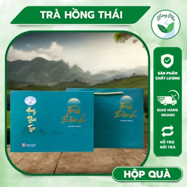 Hộp quà trà Đinh thương hiệu Hồng Thái + Trà Thái Nguyên thượng hạng 1kg - Giá ưu đãi 1.850.000đ