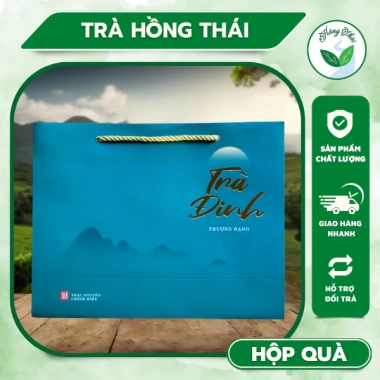 Hộp quà trà Đinh thương hiệu Hồng Thái + Trà Thái Nguyên thượng hạng 1kg - Giá ưu đãi 1.850.000đ